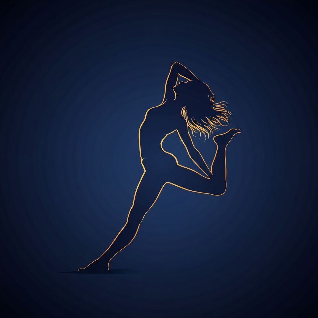 Person in graceful stretching pose demonstrating movement